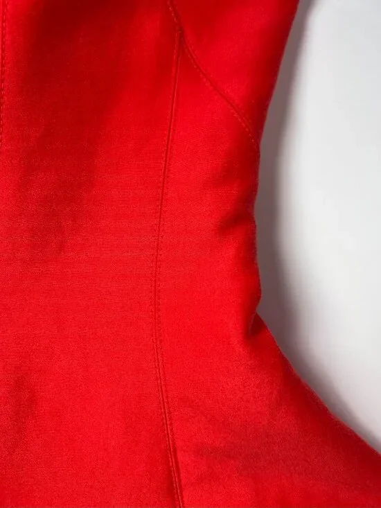 NWT HALSTON HERITAGE Strapless Structured Mini Dress in Red Lipstick Color Sz 12 - Picture 12 of 12